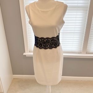 Love Stitch - White Dress with Black Lace Band (Size Medium)